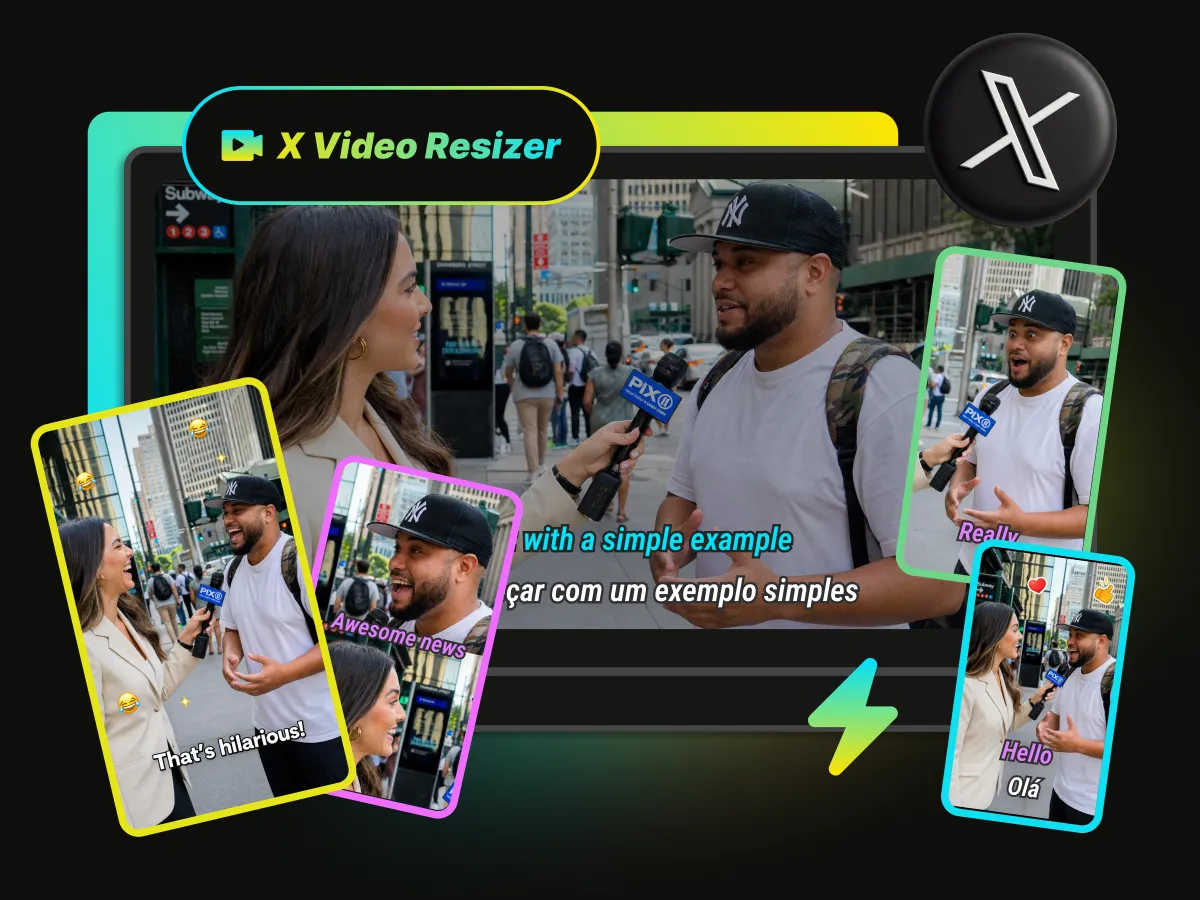 X video resizer optimizing aspect ratio for platform requirement.